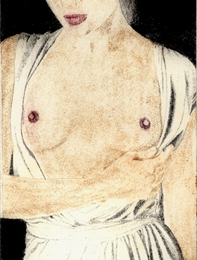 Radierung Kaltnadelradierung Akt Farbe nude etching color cby art